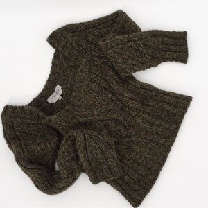 Sportmax Brown Green Cable Knit Sweater Mohair Wool Blend Size S